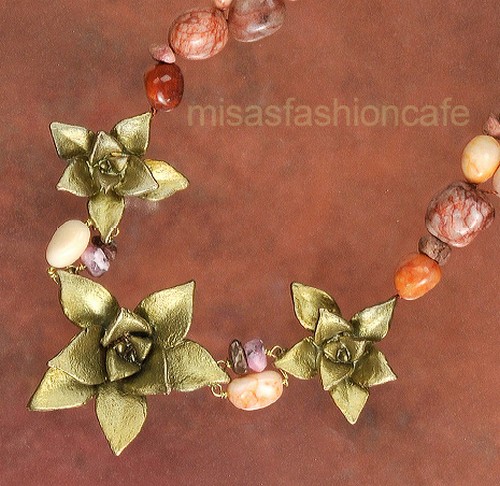 （画像用） Michaud ネックレス 天然石 砂漠のローズ