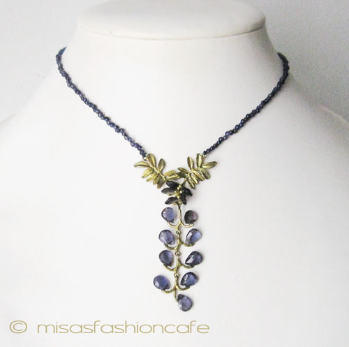 （画像用） マイケルミショー ネックレス 　天然石・藤の花