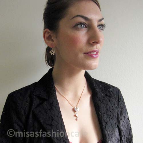 （画像用） Michaud ネックレス ハート型フラワー（真珠）