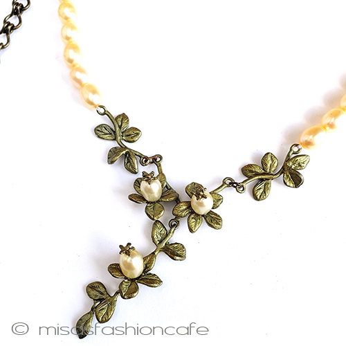 （画像用） マイケルミショー　再販 真珠の花　ネックレス