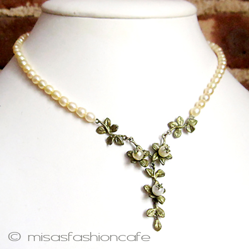 （画像用） マイケルミショー　再販 真珠の花　ネックレス