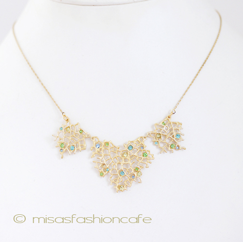 （画像用） Michaud ネックレス　新着 　スワロフスキーの珊瑚