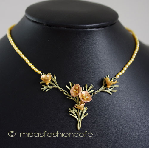 （画像用） Michaud ネックレス 真珠 ポピーのお花