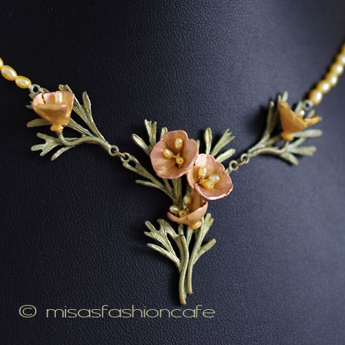 （画像用） Michaud ネックレス 真珠 ポピーのお花