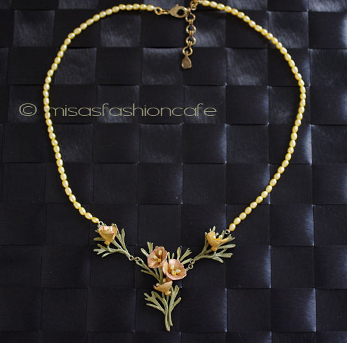 （画像用） Michaud ネックレス 真珠 ポピーのお花