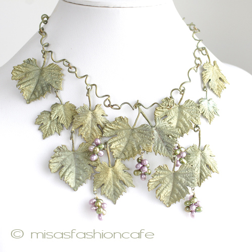 （画像用） マイケルミショーネックレス 真珠の葡萄