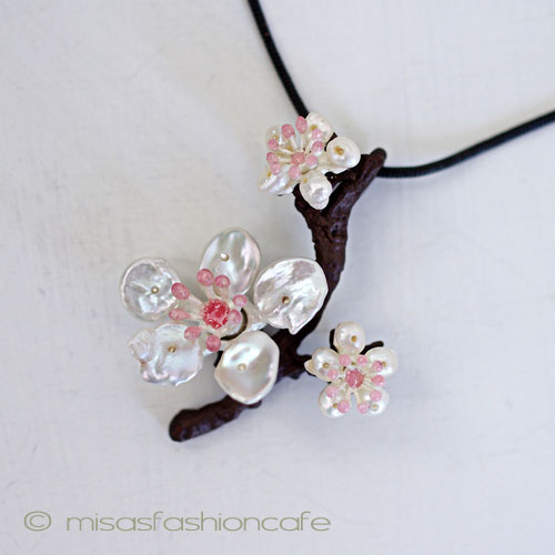 （画像用） Michaud 桜の木ネックレス 真珠 ケシパール　