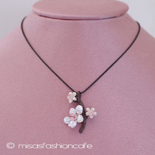 （画像用） Michaud 桜の木ネックレス 真珠 ケシパール　