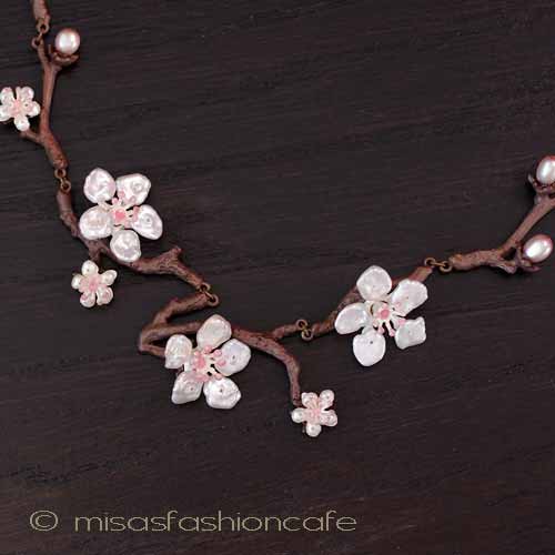 （画像用） Michaud 桜の木ネックレス 真珠 ケシパール　再販！