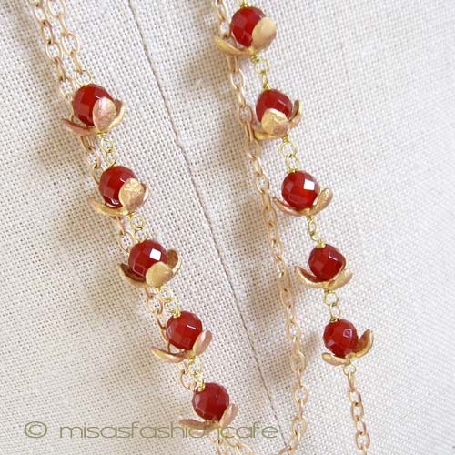 （画像用） Michaudネックレス　 　天然石カーネリアンの実