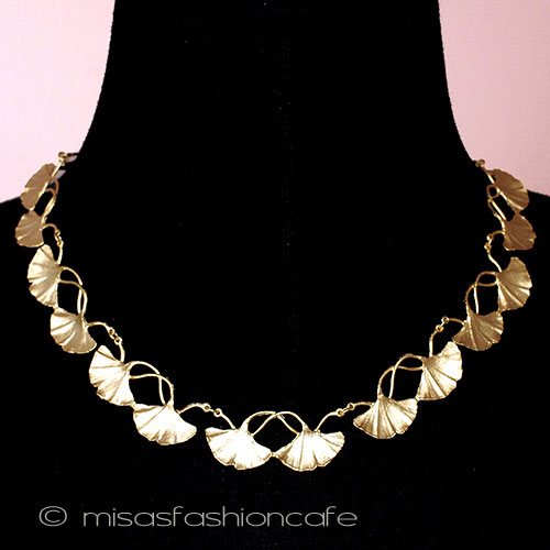 （画像用） マイケルミショー　24Kgp イチョウ　ネックレス