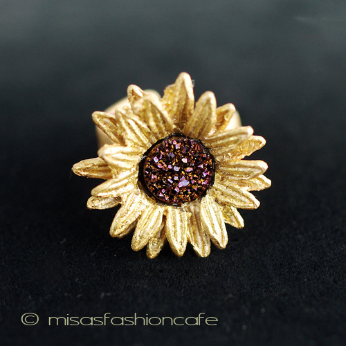 （画像用） マイケルミショー 天然石ひまわり　リング