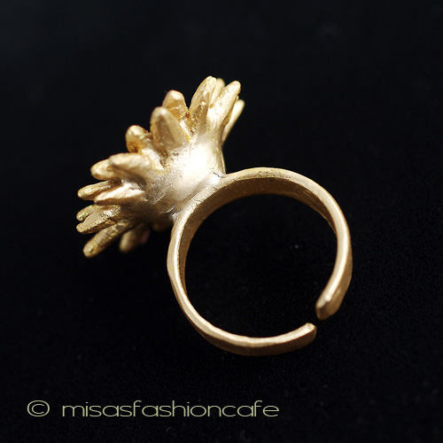 （画像用） マイケルミショー 天然石ひまわり　リング