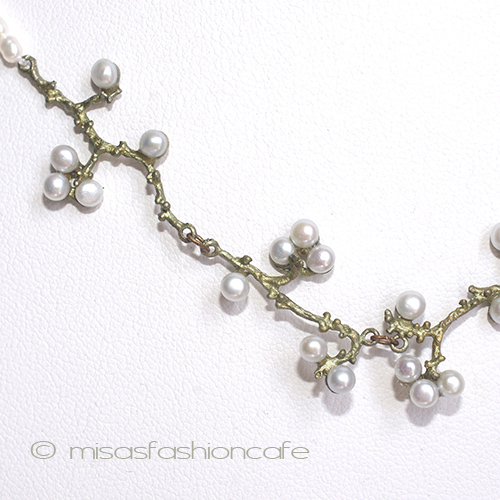 （画像用） マイケルミショー　真珠 梅の花　ネックレス