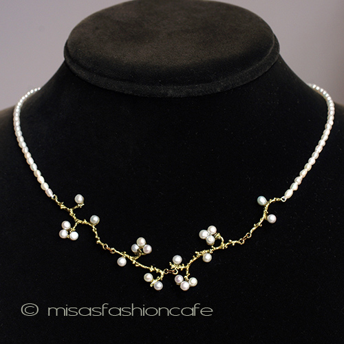 （画像用） マイケルミショー　真珠 梅の花　ネックレス