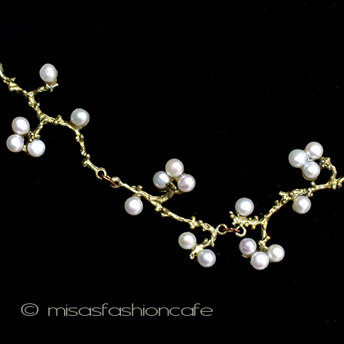 （画像用） マイケルミショー　真珠 梅の花　ネックレス