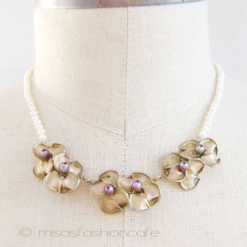 Michaud 真珠ネックレス ヒヤシンスの花　再販！ - ウインドウを閉じる