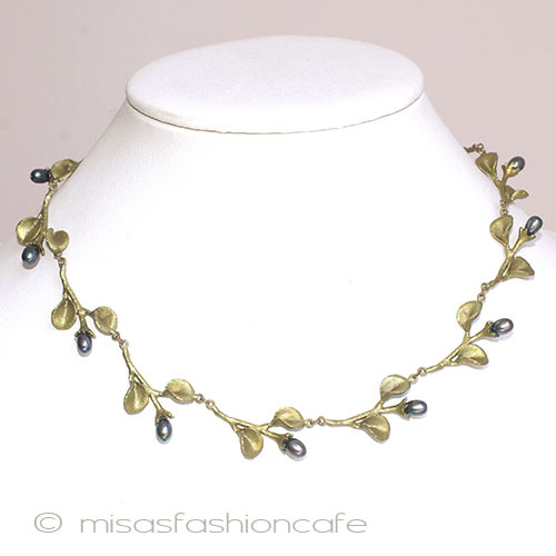 （画像用） マイケルミショー　真珠 スミレの蕾　ネックレス