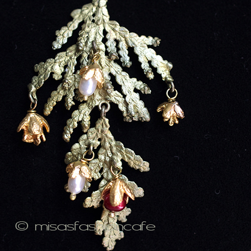 （画像用） マイケルミショー　真珠 ヒノキ・杉　ネックレス