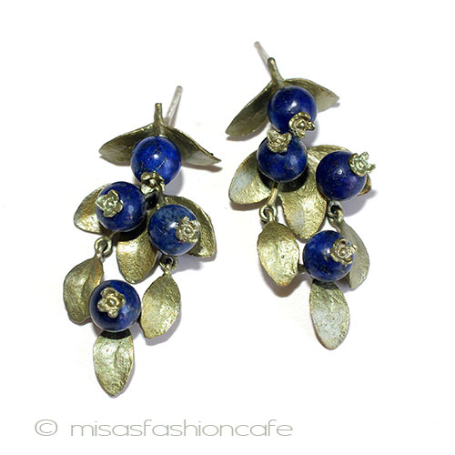 （画像用） マイケルミショー　ピアス 天然石のブルーベリー