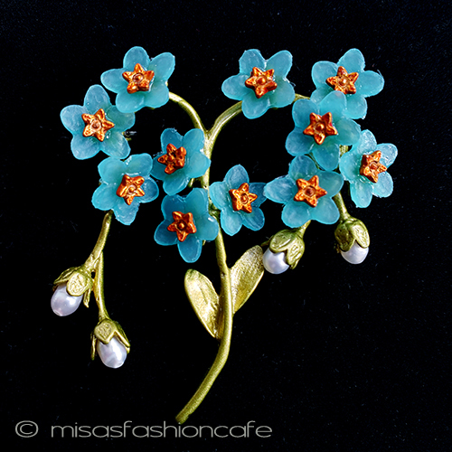 （画像用） 真珠わすれな草　ブローチ
