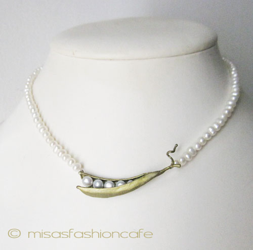 （画像用） マイケルミショー 再販 真珠えんどう豆ネックレス