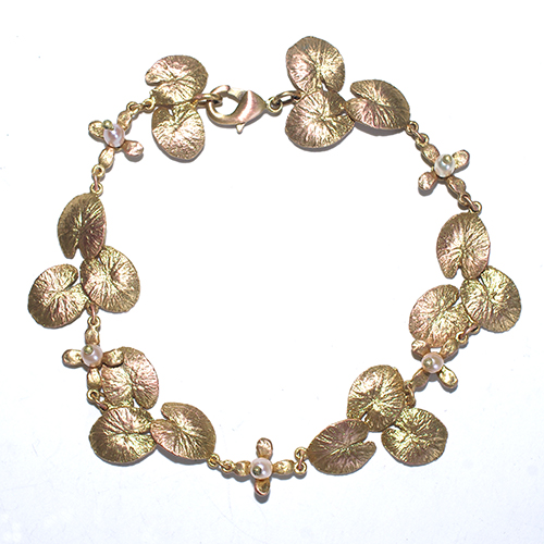 （画像用） マイケルミショー　セット 真珠の花ブレス＆イヤリング