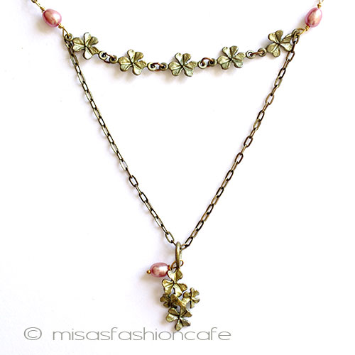 （画像用） マイケルミショー　セット 真珠と24Kgpクローバー　