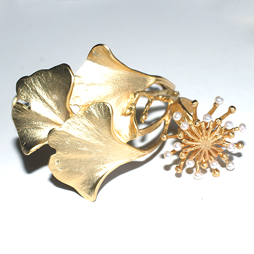 （画像用） マイケルミショー　セット 24Kgpイチョウ&花リング