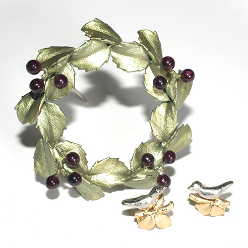 （画像用） マイケルミショー　セット 天然石リース＆鳥セット