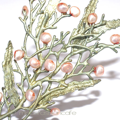 （画像用） マイケルミショー ブローチ 真珠のコーラル 再販