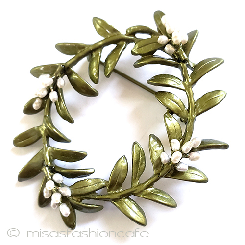 （画像用） 真珠　ブローチ フラワーリース