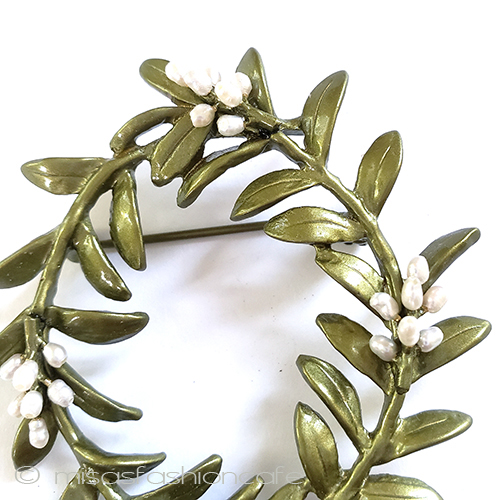 （画像用） 真珠　ブローチ フラワーリース