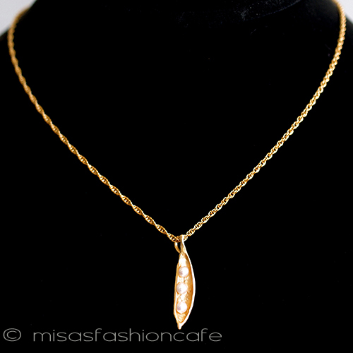 （画像用） マイケルミショー　Gold 真珠の豆　ネックレス