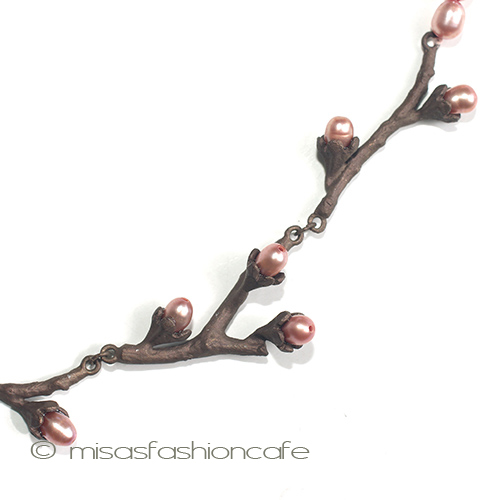 （画像用） マイケルミショーネックレス 真珠・桜サクラのつぼみ