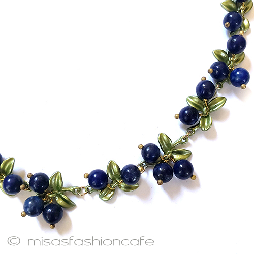 （画像用） ブルーベリー果実 天然石ネックレス