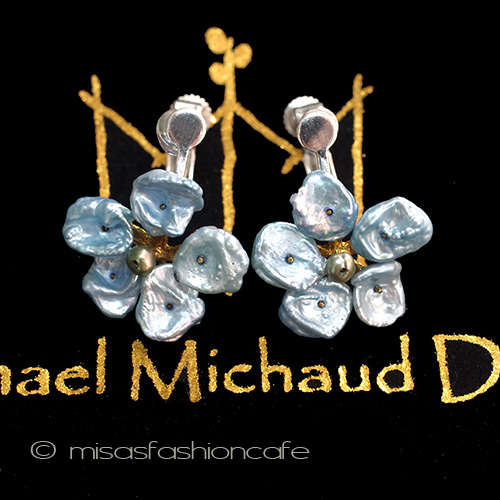 （画像用） ミショーイヤリングすみれ 天然ケシパール　真珠