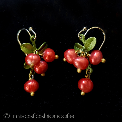 （画像用） パール真珠クランベリー ピアスまたはクリップ