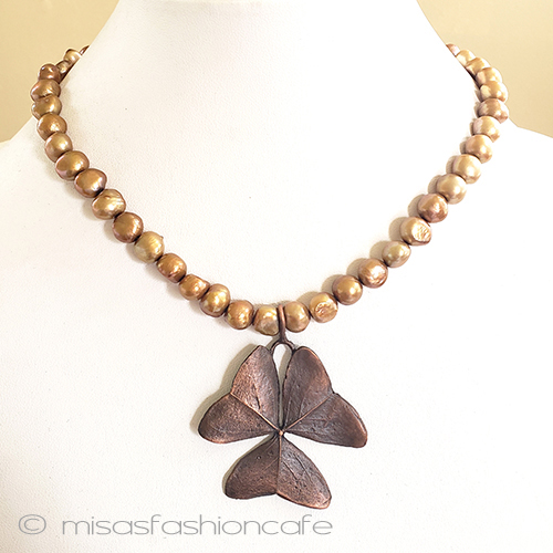 （画像用） マイケルミショー　真珠 クローバー　ネックレス