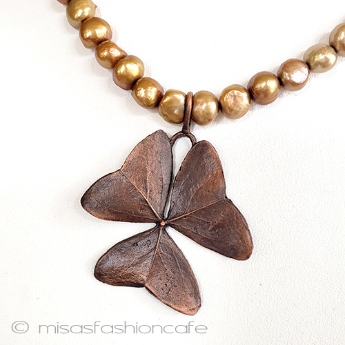 （画像用） マイケルミショー　真珠 クローバー　ネックレス