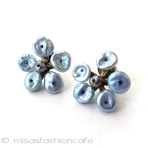 （画像用） マイケルミショーピアス ケシパール真珠スミレ