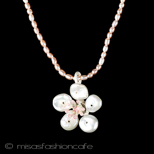 マイケルミショー　真珠 桜の花　ネックレス - ウインドウを閉じる