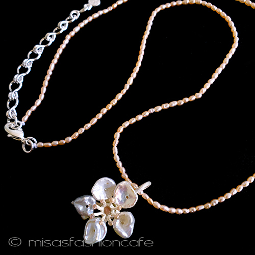 （画像用） マイケルミショー　真珠 桜の花　ネックレス