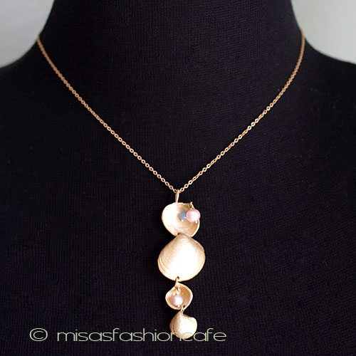 （画像用） マイケルミショー　貝 真珠天然石ネックレス