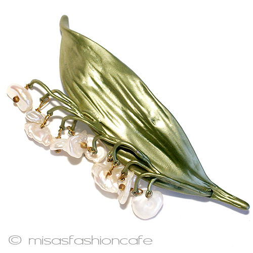 （画像用） スズラン　ブローチ 真珠・鈴蘭の花　再販