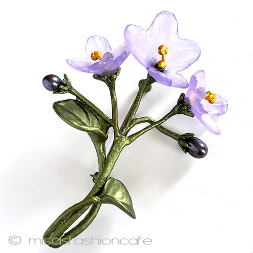 真珠スミレの花 ブローチ - ウインドウを閉じる