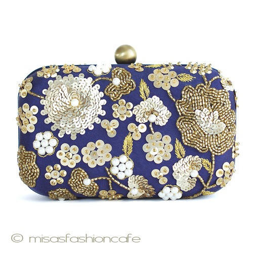 ＳＡＮＴＩサンティ　クラッチ 金＆パールの花刺繍 - ウインドウを閉じる