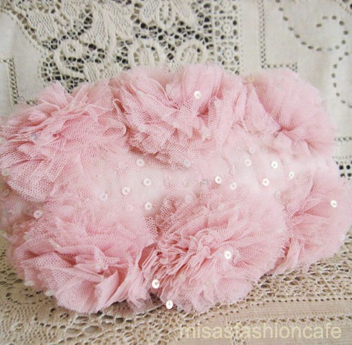 （画像用） SANTI サンティ クラッチ ピンクフラワー（大）