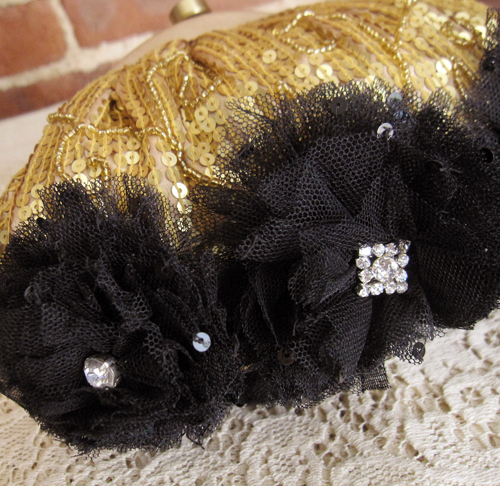 （画像用） SANTI サンティ クラッチ ゴールド&BLK （大）