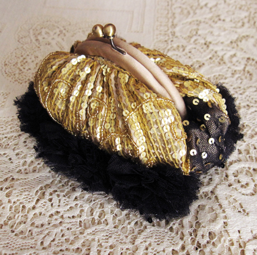 （画像用） SANTI サンティ クラッチ 　ゴールド&BLK